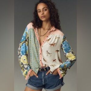 Anthropologie The Paz Buttondown 🐾 Blouse by Maeve. PL.